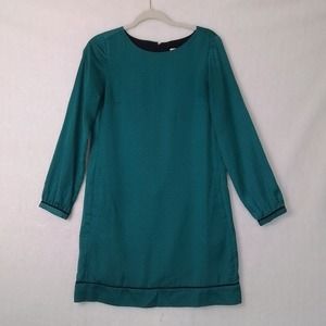 LOFT Silky Blouson Dress Size 4 Straight Fit in Green‎ and Black